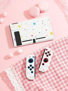 Cailai, Set Aksesori Konsol Game Switch2 (2025)/Switch NS/Switch OLED dengan Motif Bintang Warna-warni, Casing Pelindung Konsol Game/Dock Case/Tas Penyimpanan, Cangkang Lembut TPU, Cantik dan Praktis, Dudukan Portabel, Portabel untuk Perjalanan, Anti Jatuh, Anti Gores, Anti Noda, Hadiah Modis dan Romantis - View 13