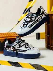 Women's Sneakers: Classic, Versatile, And Stylish-Durable And Shock-Absorbing, Perfect For Everyday Wear And Travel, Suitable For All Seasons - Black and White With Blue Background - View 6