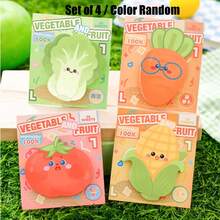 4pcs Flower, Fruit, Vegetable Pattern Random Combination Creative Sticky Notes, Reusable Memo Pads, Stationery Gift For Students - A - View 11