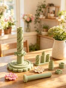 DIY Clay Flower Making Kit, Modular Stackable Flower Tower Mold Set, For Handmade 3D Floral Crafts, Creative Art Supplies, Suitable For Home Decor And Craft Projects, Easy-Press Design For Multi-Layer Clay Flowers, Perfect Gift For Craft Enthusiasts - Multicolor - View 2