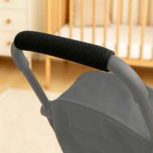 1pc Breathable Mesh Black Baby Stroller Handle Cover/Stroller Handle Grip, Children Stroller Handle Anti-Slip Protective Cover, Removable Washable Grip Protection, Washable Wear-Resistant Easy To Clean, Universal Fit - Black - View 8