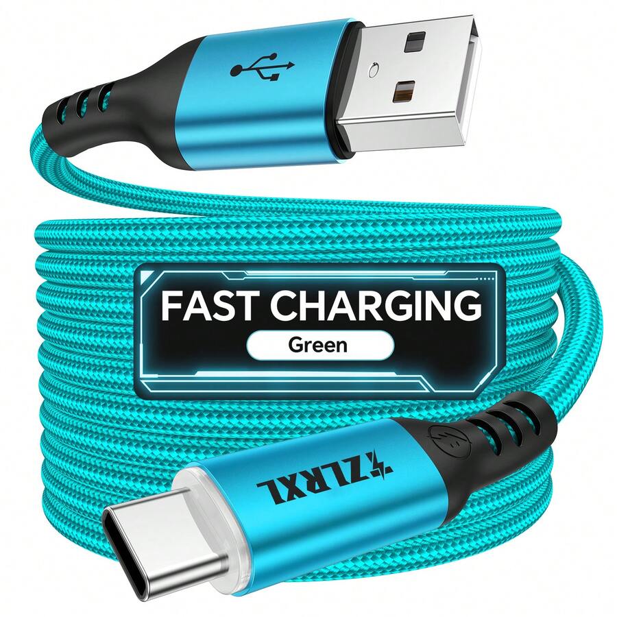 Kabel Pengisian Cepat dengan Lampu Layar Pintar, Transmisi Data Kecepatan Tinggi, Kabel Data Antarmuka USB ke Type-C Cocok untuk Smartphone/Laptop/Notebook Lainnya - Hijau - View 1