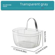 Transparent Plastic Handheld Storage Basket, Kitchen Wall Hanging Organizer Basket - View 3