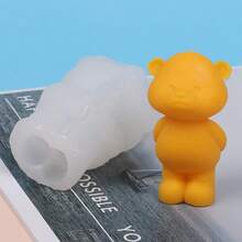 1pc Bear Silicone Mold Standing Bear Sitting Bear Waving Bear DIY Aromatherapy Candle Plaster Resin Ornament Handmade Mold - Multicolor - View 7