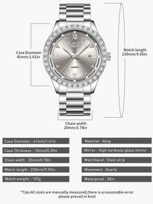 LIGE New Fashion Women's Watch Life Waterproof, Luminous Watch, Dial Design Advanced Simple Watch For Women - Silver - View 5