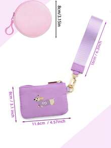 Wristlet Dog Frame Two Pouch Coin Wallet,Change Pouch With Wristlet Strap,Cute Wallet For Keys, Cards, Cash,Lightweight Travel Essentials Organizer - Multicolor - View 11