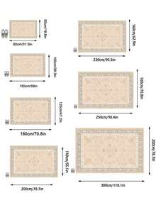 1PC Animal Sheep & Floral Pattern Faux Cashmere Machine Washable Area Rug, European Pastoral French Country Vintage Rectangular Soft Carpet, Living Room Bedroom Home Decor, All Season, Aesthetic Home Decoration - Multicolor - View 3
