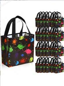5/20PCS Tas Kado Dekoratif Neon Bercahaya dalam Gelap dari Bahan Non-Woven, Cocok untuk Perlengkapan Pesta Ulang Tahun, Natal, Halloween, dan Berbagai Tema Lainnya - 2 tas hadiah non-woven bercahaya dalam gelap secara acak - View 2