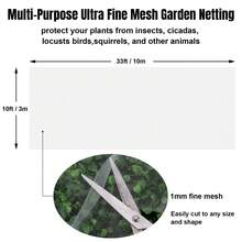 1pc Garden Netting Fine Mesh, Plant Row Cover Net, Bird & Insect Barrier, Breathable Plant Protector For Vegetable Patches & Garden Crops - 3x10M - View 2