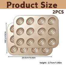 Madeleine Pan Football Mold Tray, Carbon Steel Non-Stick Baking Pan, Easy Release Decorative Mold For Home Bakers,Thanksgiving Christmas Family Gathering Cake Baking - Gold - View 12