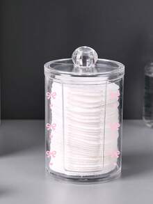 The Bow-Adorned Cotton Pad Storage Box Is Perfect For Organizing Beauty Supplies Or Displaying Items On Your Desk. With Its Transparent Design, It Makes An Excellent Gift For Women For Christmas, Halloween, Or Thanksgiving. - Multicolor - View 16