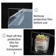 Clear Acrylic Display Box With Black Base, DIY Assembly Dust-Proof Plastic Display Case, Multiple Sizes Available, Suitable For Car Models, Figures, Statues And Souvenirs Display And Storage - Black Display Box - View 2