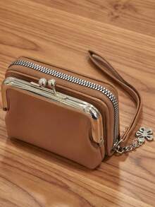 Clip Short Folding Pu Wallet Sweet Cute Fashion Young Zip Large Capacity Card Holder Storage Card - Multicolor - View 13