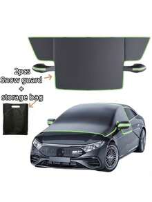 2pcs Thickened Heavy Duty Car Front Windshield Snow Cover, All-Season Snow Shield, Night Reflective Mirror Strip, Built-In Magnetic Fixation, Foldable And Easy To Store, Quick Installation And Removal, Non-Slip, Fits Most Vehicles, Winter Outdoor Parking Snow And Frost Protection, Winter Outdoor Essential, Perfect Gift, Christmas Gift, New Year Gift, Car Essential, Great Winter Gift For Dad And Boyfriend - Multiple Styles - View 9