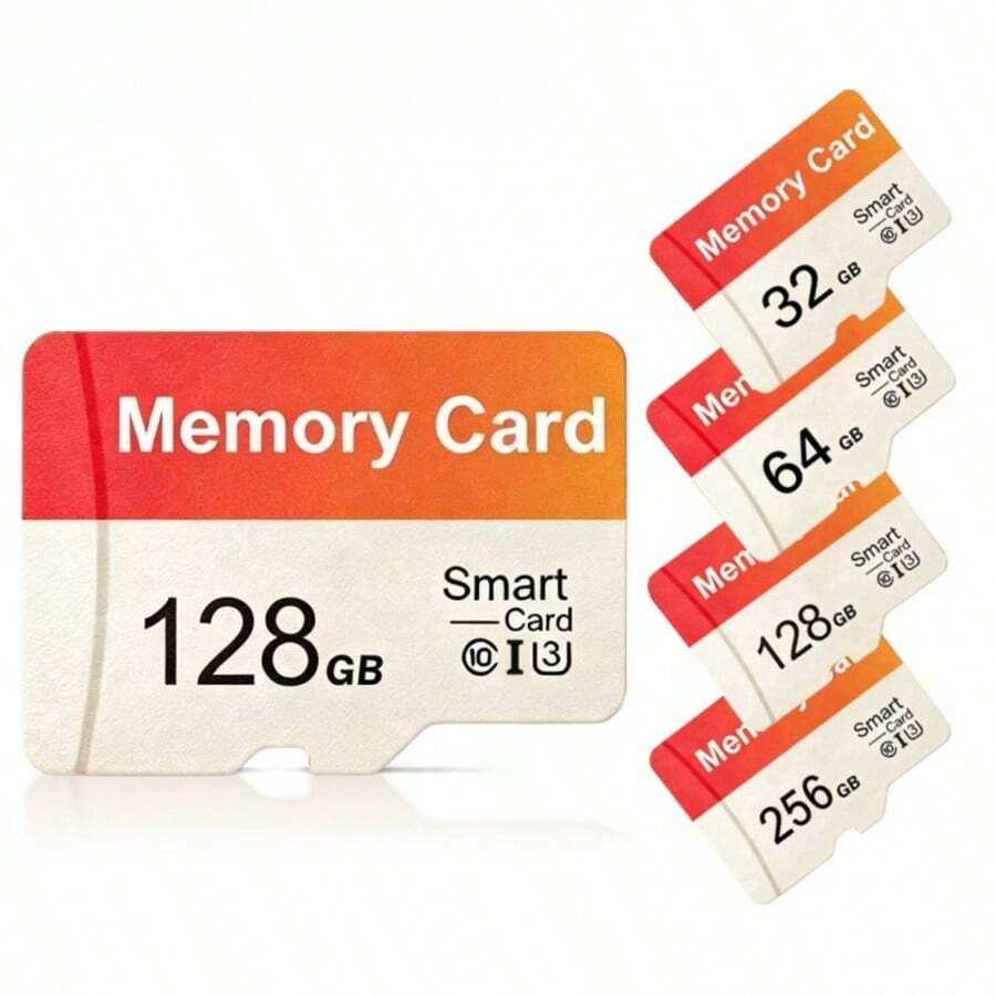32GB、64GB、128GB、256GB 高速快閃記憶卡 U3/C10 儲存 TF 卡,適用於平板電腦、相機、手機、筆記型電腦、PC - 橘白 - 查看 1