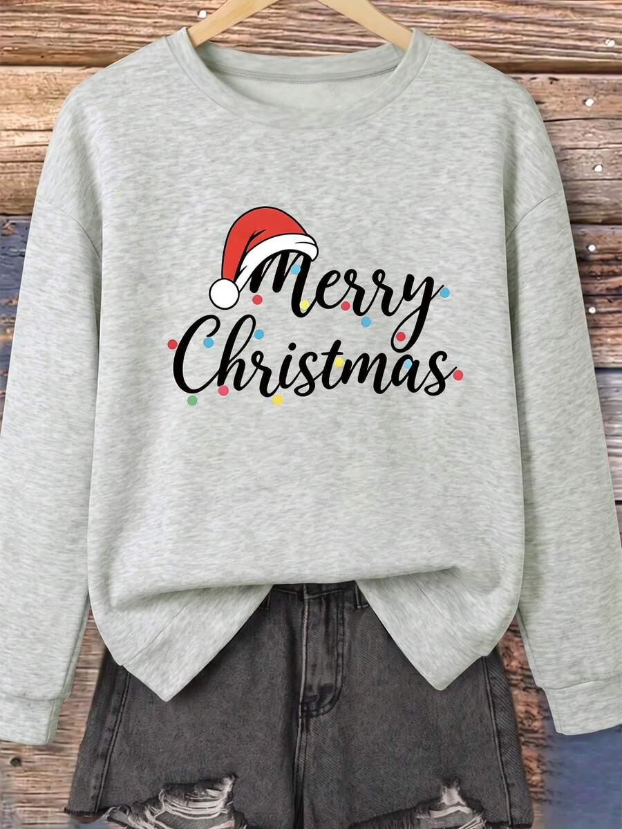 Plus Size Women's Leopard Print Starry Sky Casual Crew Neck Long Sleeve Sweatshirt - Light Grey - View 1