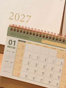 1PC Minimalist 2026-2027 Desk Calendar, Office Desktop Decoration, New Calendar Planner And Memo Notebook With Reminder, Recording And Scheduling Functions - Multicolor - View 6