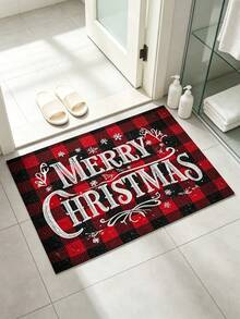 1PC Christmas Element Welcome Mat, Diatomite Absorbent Small Rug, Non‑Slip Floor Mat For Stove Coffee Machine Water Bar Counter, Christmas Halloween Home Decor, Indoor Outdoor Doormat For Front Door Kitchen Area - Multicolor - View 12