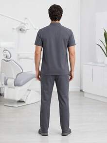 Men Scrub Sets - Dark Grey - View 2