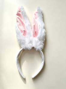 1pc Women's New Style Halloween Rabbit Ear Headband Plush Hairpin Party Headpiece Hair Accessory - Multicolor - View 14
