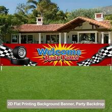 2D Flat Background Banner 1 Piece, Racing Theme Background Banner-Party Long Banner Suitable For Indoor And Outdoor Decoration, Various Styles. - 1 - View 5
