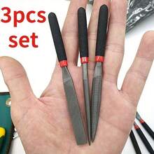 Heavy Duty High Carbon Steel Deep Tooth File Set - - Small Flat File, Small Half Round File, Small Round File - 3 Pcs - View 1