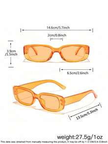 1 PC Women's Halloween Rectangle Fashion Glasses Transparent Orange PC Material And 1 PC Bat Glasses Chain For Halloween Club Party With Glasses Box - Multicolor - View 4