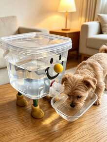 Silent Flow Large Capacity Automatic Water Dispenser, Cute Sticker Smiling Face Design Cat Water Fountain, Pet Dog Water Bowl, Chick And Rabbit Automatic Water Dispenser, Designed For Small Animals, No Electricity Required, Suitable For Indoor And Outdoor Use, Perfect Gift For Friends With Cats And Dogs (Self-Assembly) - Multi-capacity - View 8