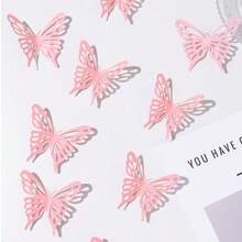 20pcs Pink Hollow Butterfly Wall Stickers, Cute Butterfly Room Decor, Suitable For Home, Spring Decoration, Birthday, Graduation Party, Surprise Campus Scene, Dorm Decor, Back To School Classroom Supplies - one-size - View 5