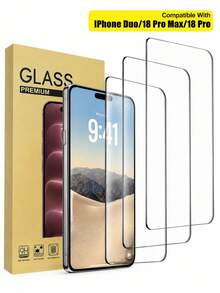 3PCS High Definition Tempered Glass Screen Protector Compatible With Iphone Duo, High Hardness, Transparent, Anti-Scratch, Anti-Fall, Waterproof, Compatible With IPhone Duo/18 Pro Max/18 Pro/18/17e/17 Pro Max/17 Pro/17 Air/17/16 Pro Max/16 Pro/16 Plus/16/15 Pro Max/15/14/13/12 And Other Models. - Clear - View 7