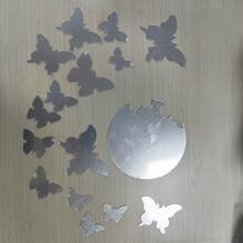 30/16pcs 3D Acrylic Butterfly Wall Stickers, Mirror Waterproof Self-Adhesive Decals, Suitable For Home Daily Decoration, Flat Surface, Wall, Study, Living Room, Door Decoration, Asymmetrical Stickers - Multicolor - View 6