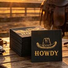 20/40/60pcs Western Party Napkins HOWDY Print Disposable Paper Napkins For Western Birthday Last Rodeo Bachelor Party Supplies BabyShower Decorations - View 5