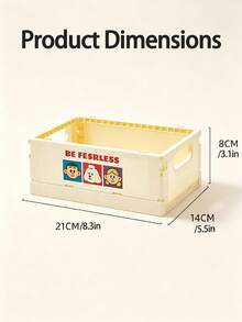 1pc Dopamine Rectangular Storage Basket, Side Handle Detail, Foldable And Stackable Design, Multi-Functional Desktop Storage Bin, Storage Cabinet, Women's Office Desk Decor, Home Decor And Accessories, Room Decor, Suitable For Study, Bedroom And Dorm - Multicolor - View 9