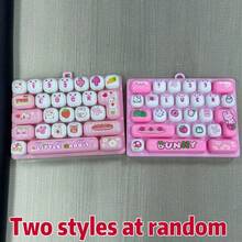 Animal Diary Cartoon Strawberry Rabbit Stress Relief 26-Key Mechanical Tactile Keyboard, Clicky Sound Pressing Keyboard, Detachable Random Assembly Key Toy, Keychain Pendant Backpack Charm - Multicolor - View 6
