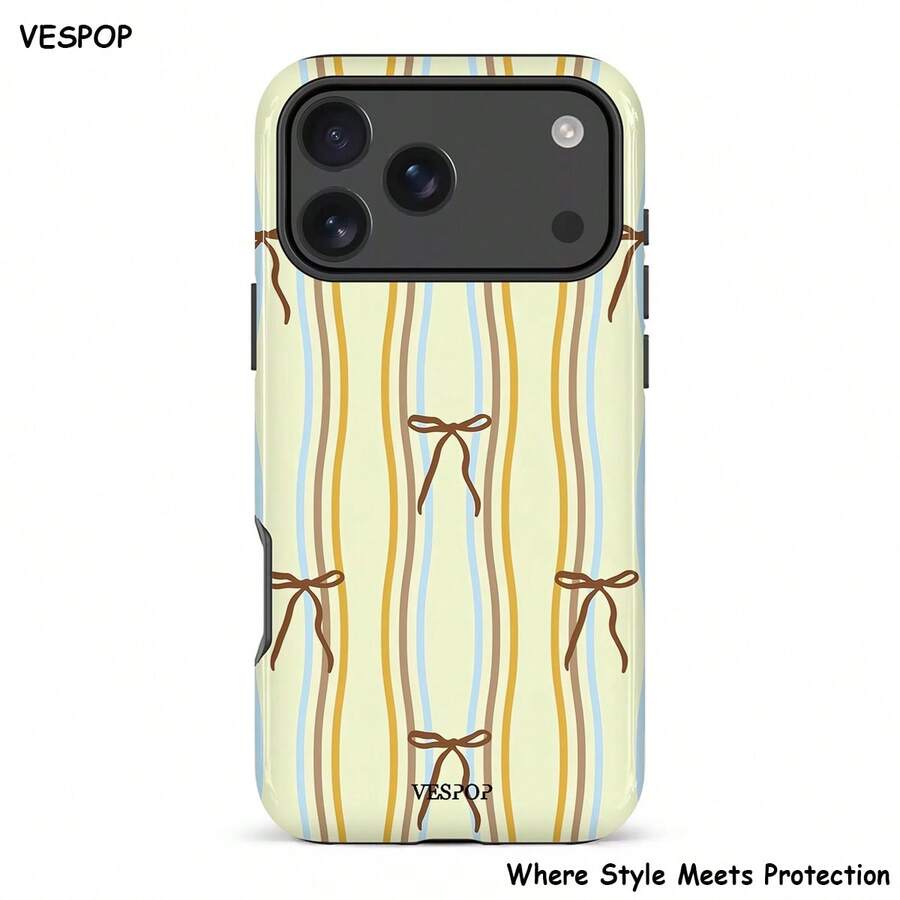 VESPOP Casing Ponsel Fashion Motif Garis-Garis - Kompatibel dengan iPhone 18/17/16/15/14/13/12/11 Pro Max/Pro Plus/12 Mini/13 Mini, Kompatibel dengan Galaxy S26 S25 S24 S23 S22 S21 Plus Ultra, Kompatibel dengan Pixel 8 9 10 PRO - Warna Campuran 1 - View 1