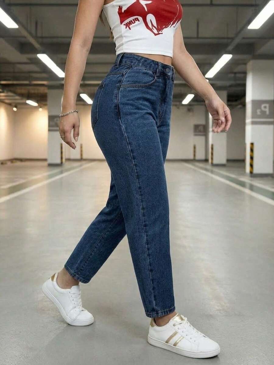 Women Jeans - Dark Wash - View 1