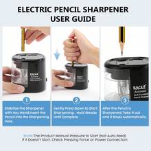 Eagle Electric Pencil Sharpener With 2 Extra Blades, Battery Or USB Powered, Dual Holes, Automatic Sharpening, Suitable For Home And Office, Fits 6-12mm Pencils, Back To School - Double Hole Pencil Sharpener - View 8