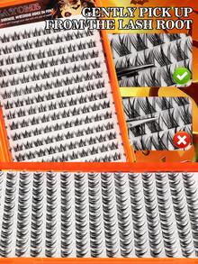 352 Clusters Single Cluster False Eyelashes, Eyelash Storage Book, Cluster False Eyelashes, DIY Home Eyelash Extensions, Spiky Style Eyelashes, Medusa Style Eyelashes, "Fairy Style" Eyelashes, Multi-Functional False Eyelash Set, Suitable For Daily Makeup - Multicolor - View 5