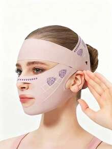 1pc Minimalist Women's V-Face Lifting Sleep Mask, Suitable For Day And Night Home Wear, 3 Styles Available - Multicolor - View 9