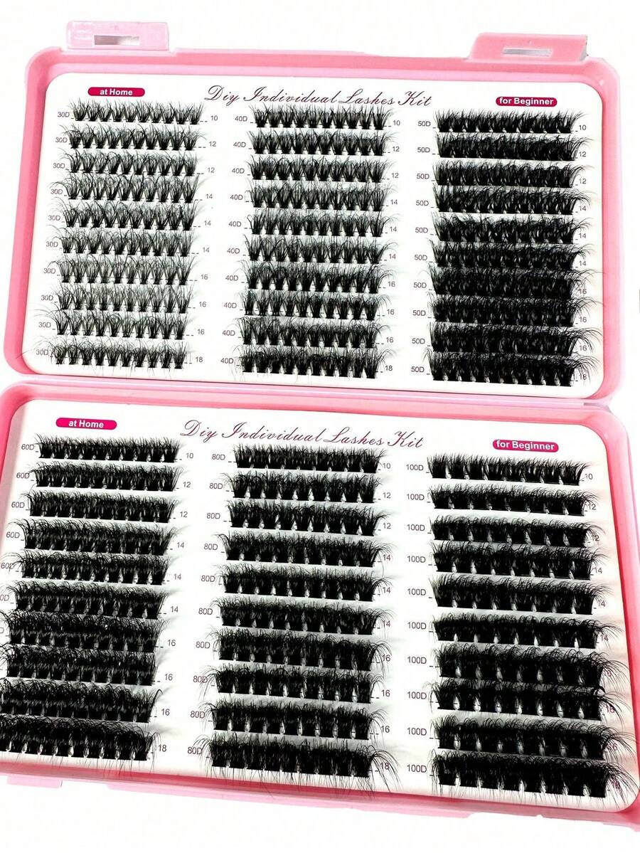 300pcs Fluffy 8D Dense Long False Eyelashes, 0.07mm D Curl, 30D 40D 50D ...
