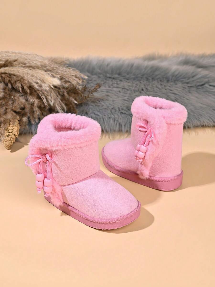 Kids' Fashion New Snow Boots With Tassel And Bowknot Decor - Pink - View 1