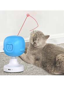 Interactive Laser Chase Cat Toy - USB Rechargeable, Handheld Or Desktop Placement, Automatic Timer Switching, Endless Fun - Blue - View 9