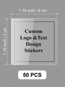 1/50/100/240pcs 1-8cm Custom Labels – Personalized Design White/Holographic/Clear Square Stickers For Business Logo, Waterproof Customizable Unique Designs Square Sticker Labels For Candle Jar, Birthday Cup, Cosmetics Bottle, Packaging - Square - View 11