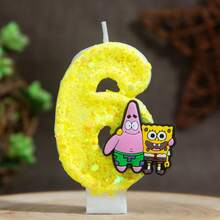 1pc Cute Cartoon Combination Birthday Candle Glitter 0-9 Number Cake Decoration Plug-In, Birthday Party Anniversary Celebration Dessert Table Decoration, Suitable For Birthday Party, Halloween, Christmas, Best Gift For Fans - Multicolor - View 8