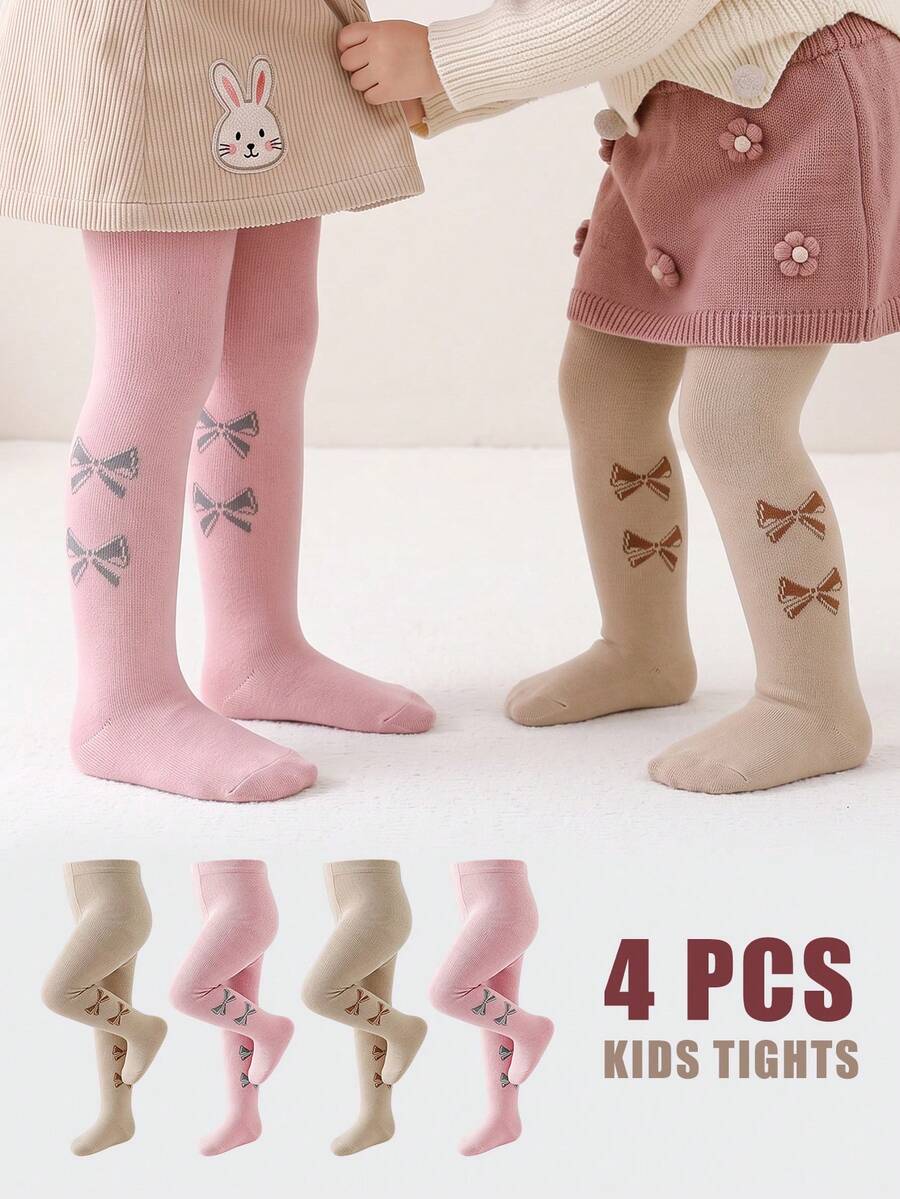 4 PCS Kids Solid Stirrup Pantyhose, Skin‑Friendly Elastic Baby Base ...