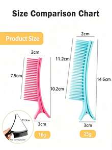 1pc Professional Hair Clip, Black Pink Blue Hair Clip, Multi-Functional Hair Comb, Hair Salon Styling Comb, Hair Dyeing And Curling Tool, Suitable For All Hair Types, Professional Salon And Home Hair Styling Accessories, Hair Styling Tool - Multicolor - View 6