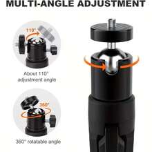 Soporte de trípode multifunción para mini proyector compatible con proyectores con rosca de 1/4 de pulgada, material ABS, portátil, compacto, soporte de proyección giratorio de 360°, ideal para uso al aire libre y cine en casa - Ver 6