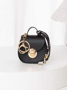 This Coin Purse Is Crafted From Carefully Selected Litchi-Textured PU Leather And Features A Classic Mini Saddle Design, Complete With A Flap And Metal Clasp. The Edges Are Reinforced With Fine Black Oil-Edging. - Multicolor - View 11