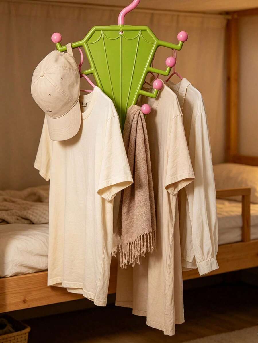 Space Saving Hangers For Clothes V Shaped Double.360° Rotating Triangular Wardrobe Storage Rack,Combinable Multi-Functional Bathroom Clothes Rack Behind The Door, Saves Space. Clothing Rack Clothing Storage Apartment Dormitory Bedroom Wardrobe - Multicolor - View 1
