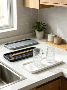 1pc Kitchen Silicone Sink Organizer Tray, Sink Box Sponge Holder, Silicone Waterproof Mat, Sink Protector, Suitable For Kitchen Sink, Washbasin, Can Be Used For Draining Sponges, Cutting Boards And Cups, Essential Kitchen Storage Item For Home - Multicolor - View 5